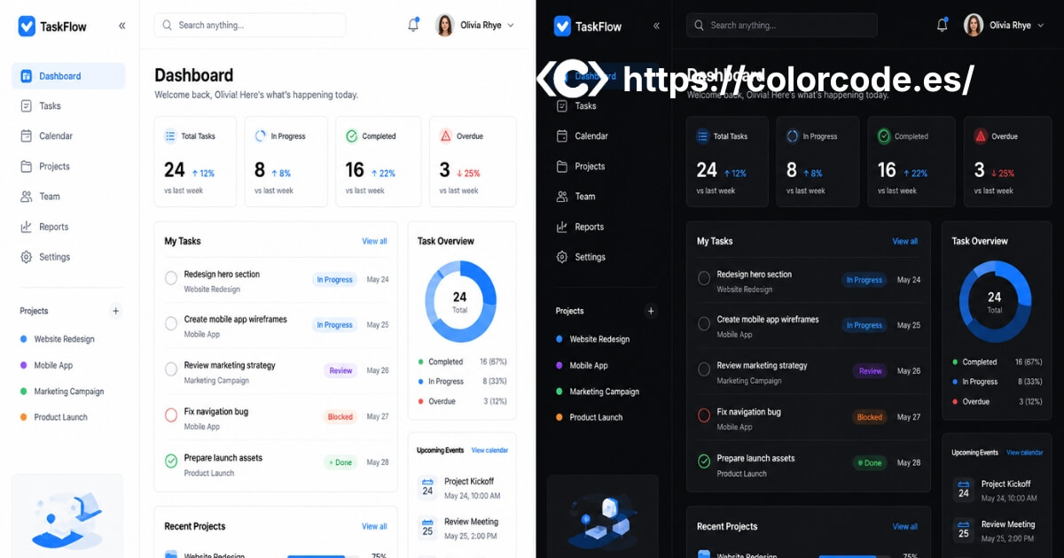 Colores para modo oscuro dark mode